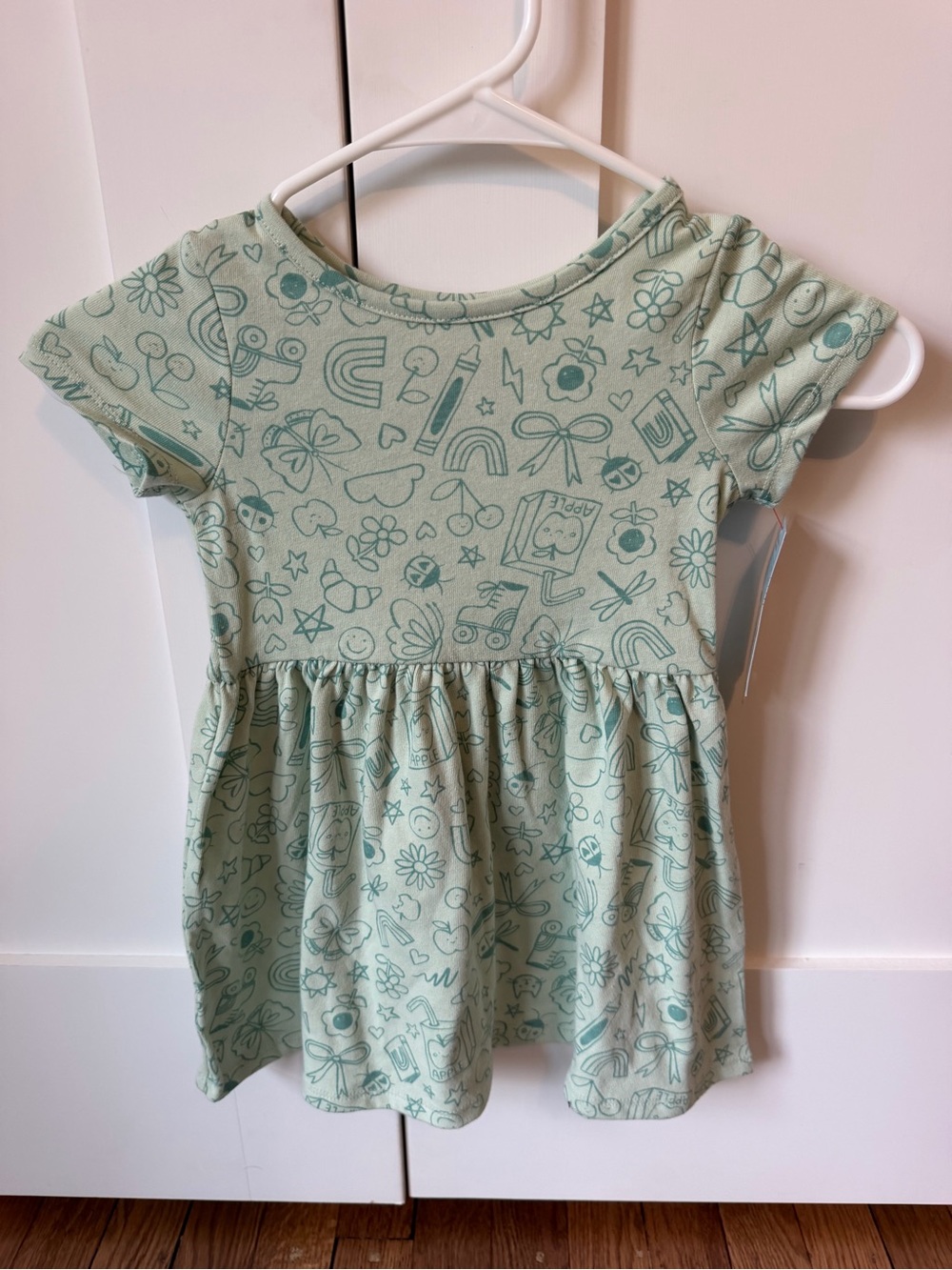 Girls' Mint Green School Themed Summer Dress